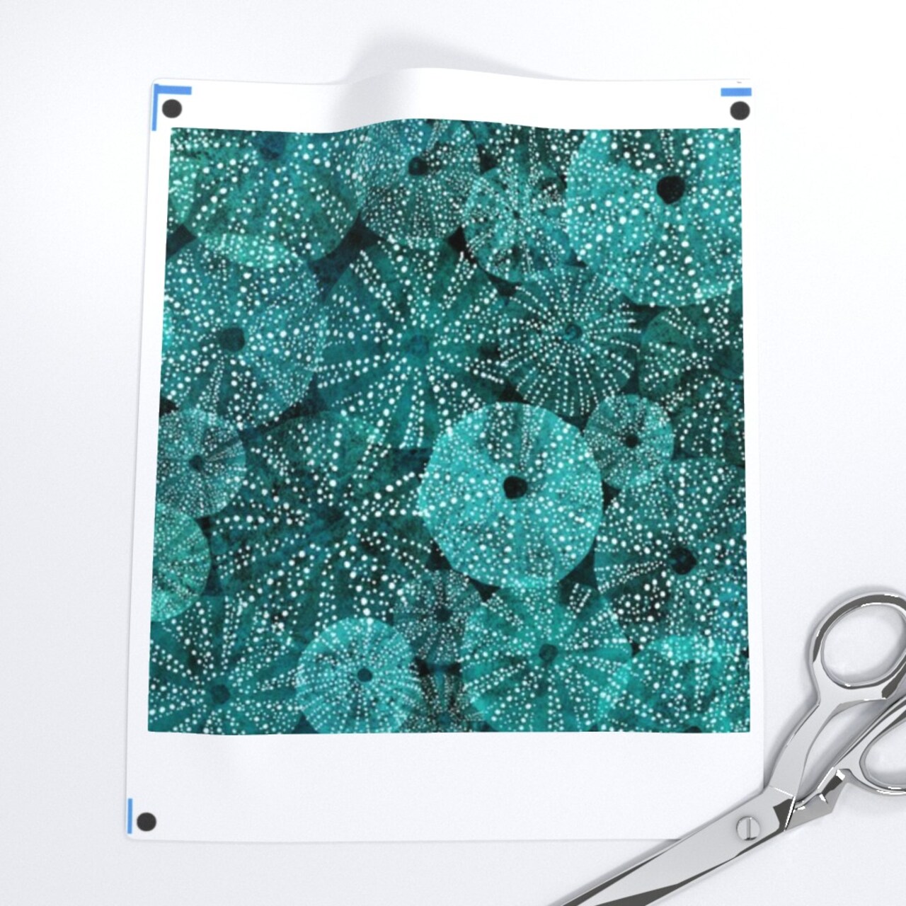 Water Summer Sea Turquoise Blue Oceans Underwater World Ocean Creature Shell Watercolor Custom Printed Fabric by Spoonflower Various Fabrics by the Yard or Fat Quarter